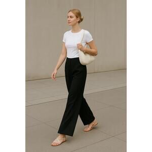 Peachoo + Krejberg Cotton Wide Leg Black Chino Pant size 36 waist‎